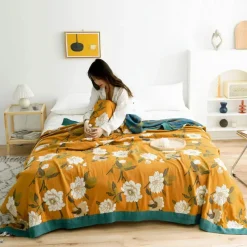 Cozy Haven Bettzeug-Japanische Baumwollgaze-Decke - Weiche, atmungsaktive Sommerdecke