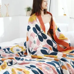 Cozy Haven Bettzeug-Japanische Baumwollgaze-Decke - Weiche, atmungsaktive Sommerdecke