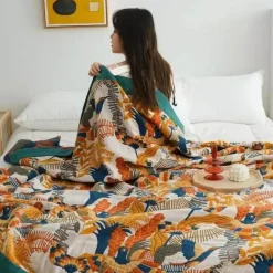 Cozy Haven Bettzeug-Japanische Baumwollgaze-Decke - Weiche, atmungsaktive Sommerdecke