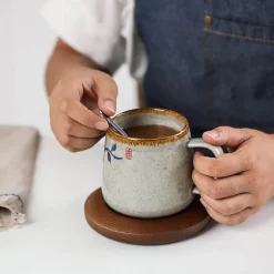 The Decor Haven Küche & Esszimmer-Japanische handgefertigte Keramiktassen – Retro-Design