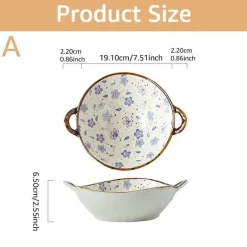 Tom Küche & Esszimmer-Japanische Keramik-Nudelschüssel mit Griff, 75-Zoll-Suppenschüssel für Ramen-Warmgerichte