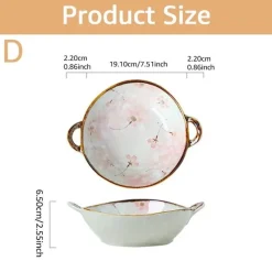 Tom Küche & Esszimmer-Japanische Keramik-Nudelschüssel mit Griff, 75-Zoll-Suppenschüssel für Ramen-Warmgerichte