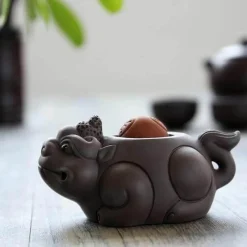 The Cozy Mug Küche & Esszimmer-Japanisches Kröten-Teehaustier-Set – Kreative Keramik für Teeliebhaber