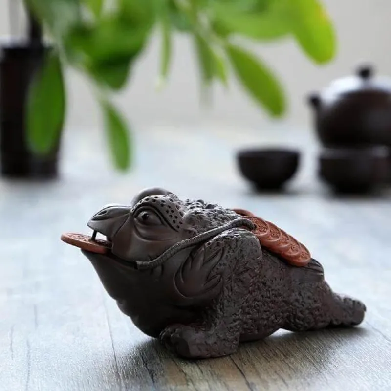 The Cozy Mug Küche & Esszimmer-Japanisches Kröten-Teehaustier-Set – Kreative Keramik für Teeliebhaber