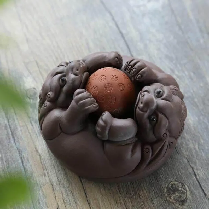 The Cozy Mug Küche & Esszimmer-Japanisches Kröten-Teehaustier-Set – Kreative Keramik für Teeliebhaber