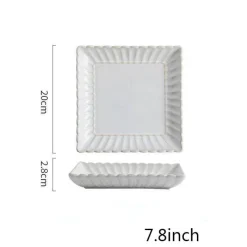 Tom Küche & Esszimmer-Japanisches weißes Keramik-Essteller-Set – elegantes Geschirr