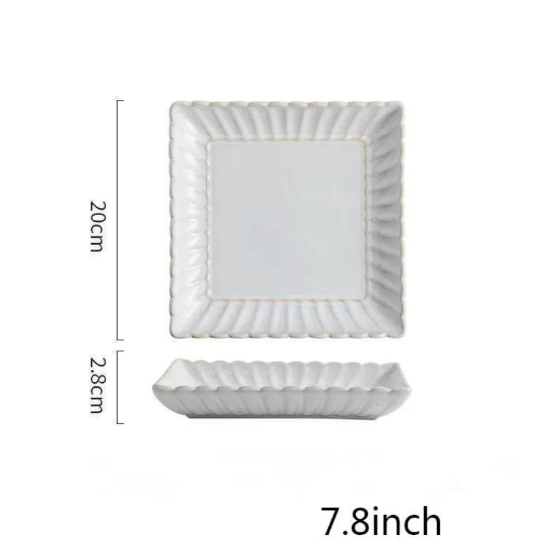 Tom Küche & Esszimmer-Japanisches weißes Keramik-Essteller-Set – elegantes Geschirr