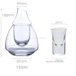 Plates u0026 More Küche & Esszimmer-Japanisches Weinflaschen- und Becherset aus Glas mit Stövchen – elegantes Trinkgeschirr für besondere Anlässe