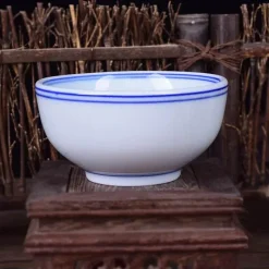 Elegance at the Table Küche & Esszimmer-Jingdezhen Blau-Weiße Keramik-Reisschüssel - Porzellan-Suppenschüssel