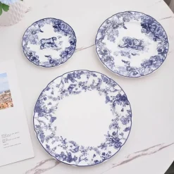 Elegance at the Table Küche & Esszimmer-Jungle Bone China Geschirrset Elegante Teller & Servierplatten