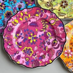 Feast u0026 Flair Küche & Esszimmer-Jungle Flower Speiseteller-Set aus Bone China – Elegantes Geschirr