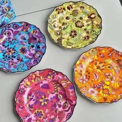 Feast u0026 Flair Küche & Esszimmer-Jungle Flower Speiseteller-Set aus Bone China – Elegantes Geschirr