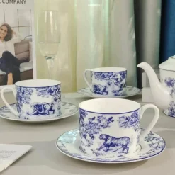 Feast u0026 Flair Küche & Esszimmer-Jungle Lion Tee- und Kaffeeservice aus Bone China – Elegante Geschirrkollektion