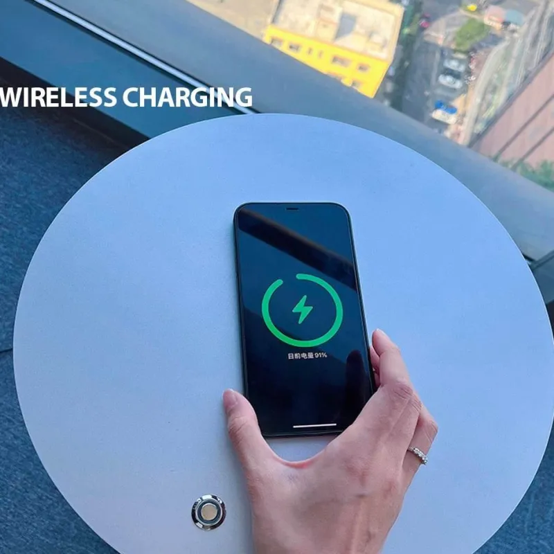 Cozy Living Beleuchtung|Möbel-Kabellose Ladelampe aus Holz – sanft leuchtendes Schreibtischlicht