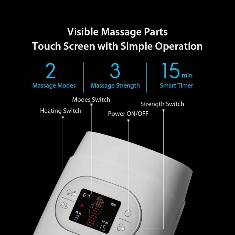 The Relaxation Nook Massageprodukte|Gesundheits-Gadgets-Kabelloses Handmassagegerät – Elektrisches Wärmekompressionstherapiegerät