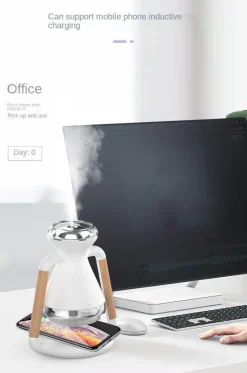 Tranquil Touch Gesundheits-Gadgets|Gesundheits- Und Entspannungstools-Kabelloses Mini-Luftbefeuchter-Telefonladegerät - Tragbarer Luftbefeuchter