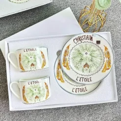 Elegance at the Table Küche & Esszimmer-Kaffee- und Teetassen-Set aus Knochenporzellan mit Untertasse, Teegeschirr, Dessertteller