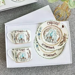 Elegance at the Table Küche & Esszimmer-Kaffee- und Teetassen-Set aus Knochenporzellan mit Untertasse, Teegeschirr, Dessertteller