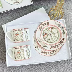 Elegance at the Table Küche & Esszimmer-Kaffee- und Teetassen-Set aus Knochenporzellan mit Untertasse, Teegeschirr, Dessertteller