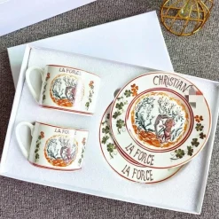 Elegance at the Table Küche & Esszimmer-Kaffee- und Teetassen-Set aus Knochenporzellan mit Untertasse, Teegeschirr, Dessertteller