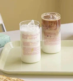 Plates u0026 More Küche & Esszimmer-Kaffeebecher-Set aus Glas – 2-teiliges Trinkgeschirr