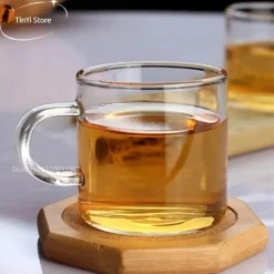 Plates u0026 More Küche & Esszimmer-Kaffeebecher-Set aus Glas – 120 ml, Teetassen für Milch, Saft, Bier