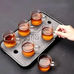 Plates u0026 More Küche & Esszimmer-Kaffeebecher-Set aus Glas – 120 ml, Teetassen für Milch, Saft, Bier