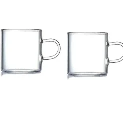 Plates u0026 More Küche & Esszimmer-Kaffeebecher-Set aus Glas – 120 ml, Teetassen für Milch, Saft, Bier