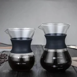 Tom Küche & Esszimmer-Kaffeekanne aus Glas mit Edelstahlfilter – 200 ml400 ml