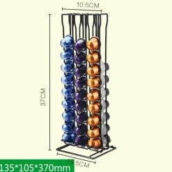 Tom Küche & Esszimmer-Kaffeepadhalter – Metallgestell für 18 Nespresso Dolce Gusto Kapseln