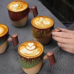 Plates u0026 More Küche & Esszimmer-Kaffeetasse aus Keramik – Elegante Latte-Tasse aus Porzellan für das Homeoffice