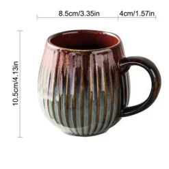 Tom Küche & Esszimmer-Kaffeetasse aus Keramik mit Farbverlaufsglasur – Retro-Tasse im japanischen Stil, 480 ml
