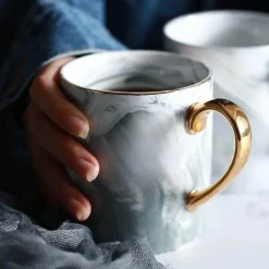 Cup Couture Küche & Esszimmer-Kaffeetasse aus Marmorporzellan – elegante europäische Teetasse