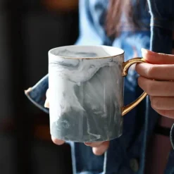 Cup Couture Küche & Esszimmer-Kaffeetasse aus Marmorporzellan – elegante europäische Teetasse