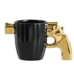 Brew Bliss Küche & Esszimmer-Kaffeetasse mit Revolvergriff – Einzigartige Tasse mit Waffenmotiv für Waffenliebhaber