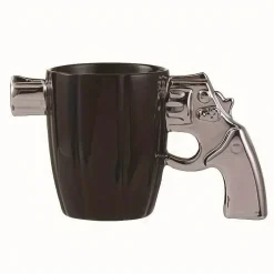 Brew Bliss Küche & Esszimmer-Kaffeetasse mit Revolvergriff – Einzigartige Tasse mit Waffenmotiv für Waffenliebhaber