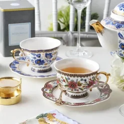 Feast u0026 Flair Küche & Esszimmer-Kaffeetassen-Set aus Bone China – 220 ml Teetasse mit Untertasse