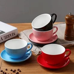 Plates u0026 More Küche & Esszimmer-Kaffeetassen-Set aus Keramik – Elegantes Trinkgeschirr aus Porzellan für die Küche zu Hause