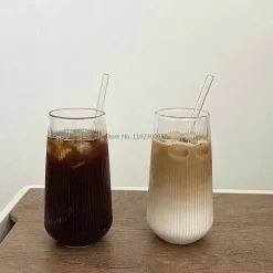 Plates u0026 More Küche & Esszimmer-Kaffeetassen-Set aus klarem Glas, 6 Stück – hitzebeständiges vertikales Design für alle Getränke