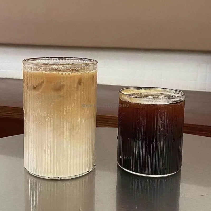 Plates u0026 More Küche & Esszimmer-Kaffeetassen-Set aus klarem Glas, 6 Stück – hitzebeständiges vertikales Design für alle Getränke