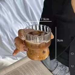 Plates u0026 More Küche & Esszimmer-Kaffeetassen-Set aus klarem Glas, 6 Stück – hitzebeständiges vertikales Design für alle Getränke