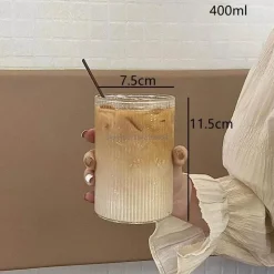 Plates u0026 More Küche & Esszimmer-Kaffeetassen-Set aus klarem Glas, 6 Stück – hitzebeständiges vertikales Design für alle Getränke