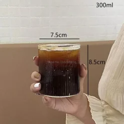 Plates u0026 More Küche & Esszimmer-Kaffeetassen-Set aus klarem Glas, 6 Stück – hitzebeständiges vertikales Design für alle Getränke