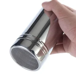 Tom Küche & Esszimmer-Kakaopulverstreuer - Kaffeegewürzstreuer aus Edelstahl mit Deckel