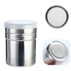 Tom Küche & Esszimmer-Kakaopulverstreuer - Kaffeegewürzstreuer aus Edelstahl mit Deckel