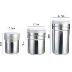 Tom Küche & Esszimmer-Kakaopulverstreuer - Kaffeegewürzstreuer aus Edelstahl mit Deckel