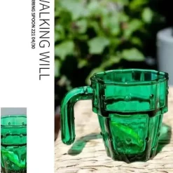 Plates u0026 More Küche & Esszimmer-Kaktus-Glasbecher, 240 ml – kreativer Trinkbecher für Zuhause und das Büro