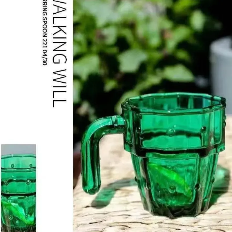 Plates u0026 More Küche & Esszimmer-Kaktus-Glasbecher, 240 ml – kreativer Trinkbecher für Zuhause und das Büro