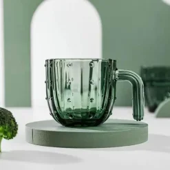 Plates u0026 More Küche & Esszimmer-Kaktus-Glasbecher, 240 ml – kreativer Trinkbecher für Zuhause und das Büro