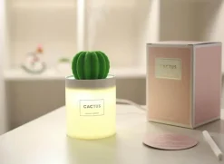 Tranquil Touch Gesundheits-Gadgets|Gesundheits- Und Entspannungstools-Kaktus-Luftbefeuchter – Ultraschall-Diffusor für ätherische Öle